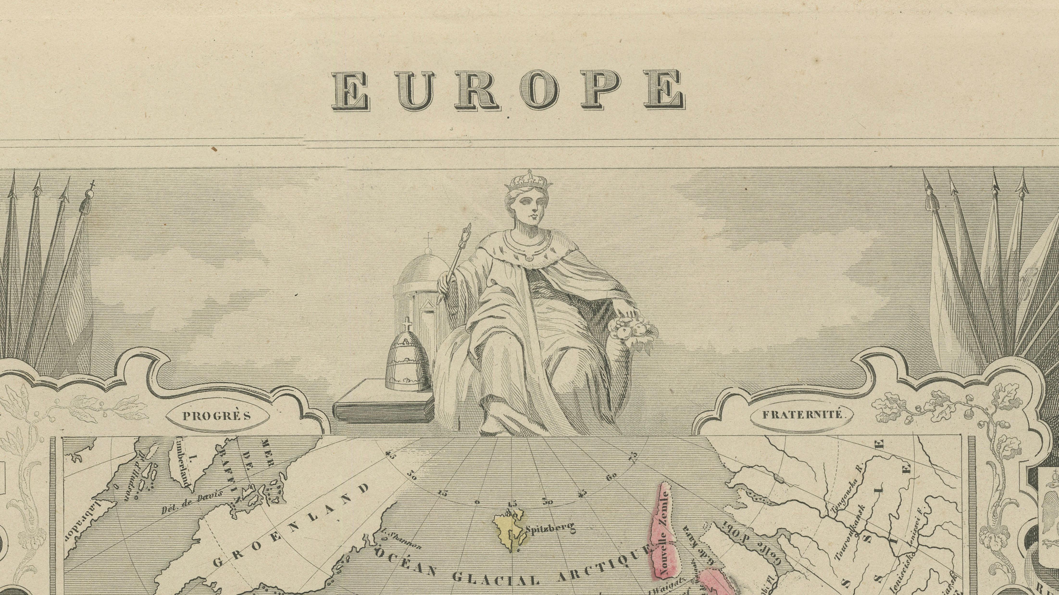 Antique Levasseur Maps Europe & Africa, Decorative Atlas Pair c.1845