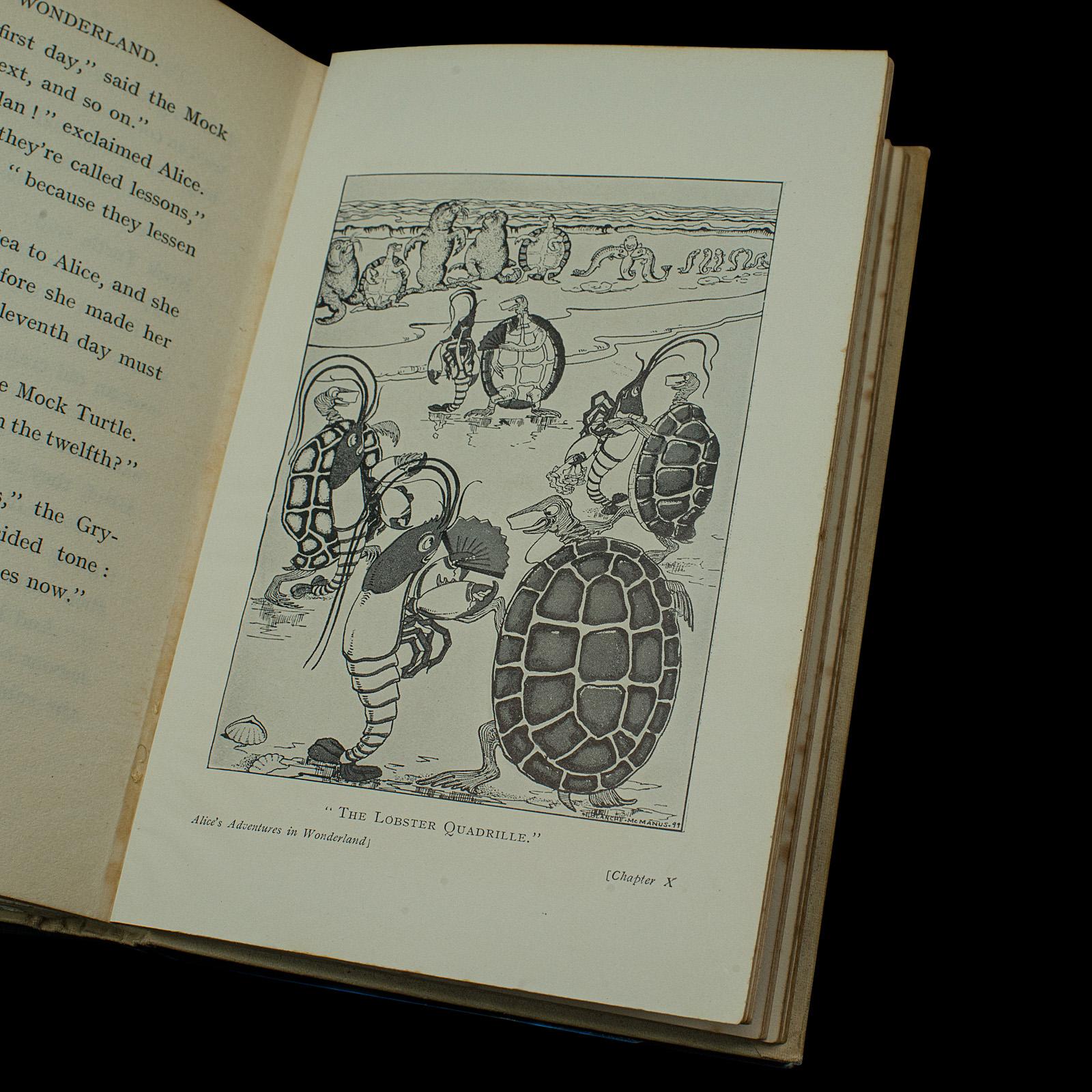 British Antique Lewis Carroll Alice in Wonderland Book, English, Illustrated, Victorian