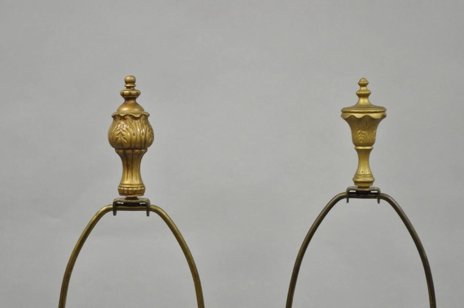 Antique L&F Moreau French Renaissance Gold Paint Metal Figural Table Lamps Pair in vendita 4