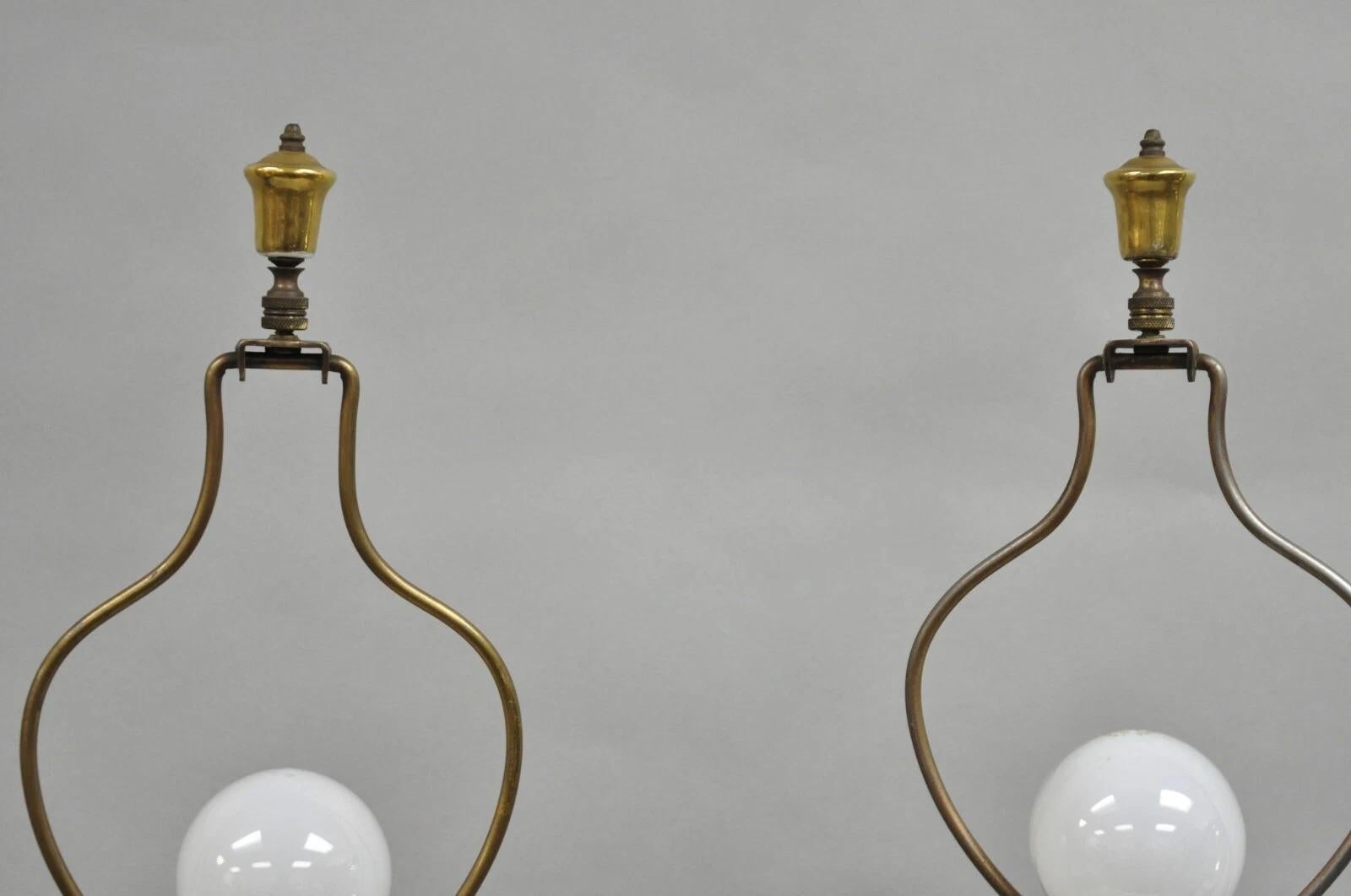 Antique L&F Moreau Spelter Metal Painted Figural Boy and Girl Table Lamp - Pair For Sale 5