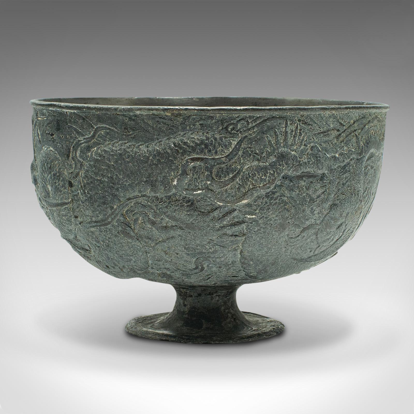 Other Antique Libation Cup, Chinese, Lead Alloy, Decorative Bowl, Victorian, C.1880 For Sale