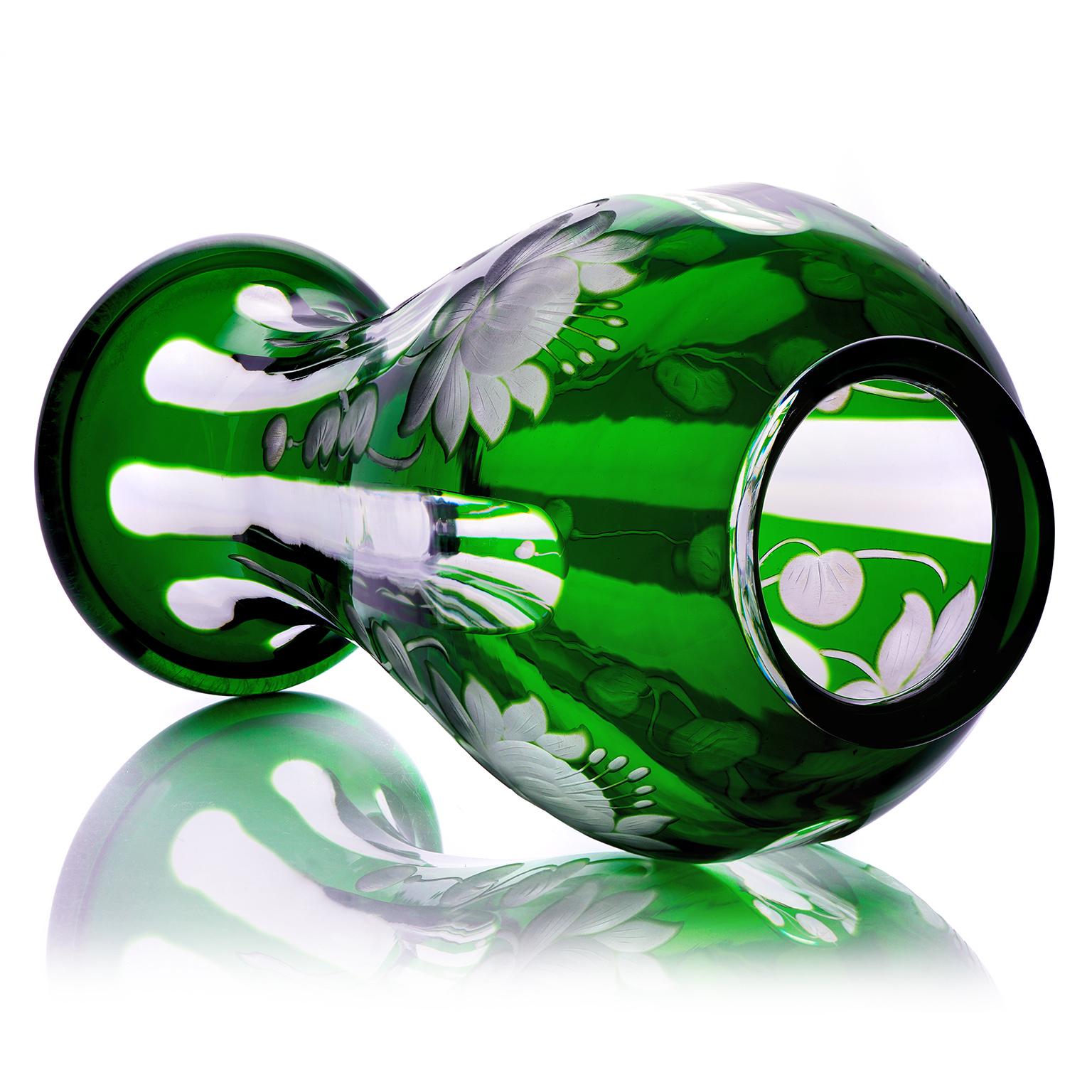 Antique Libbey Green Lily Pad Vase in vendita 1