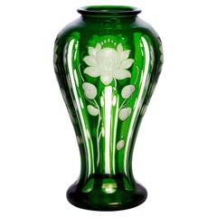 Antique Libbey Green Lily Pad Vase