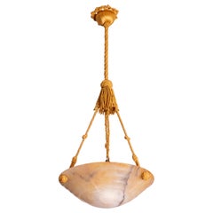 Antique Liberty Alabaster Chandelier, 1940s