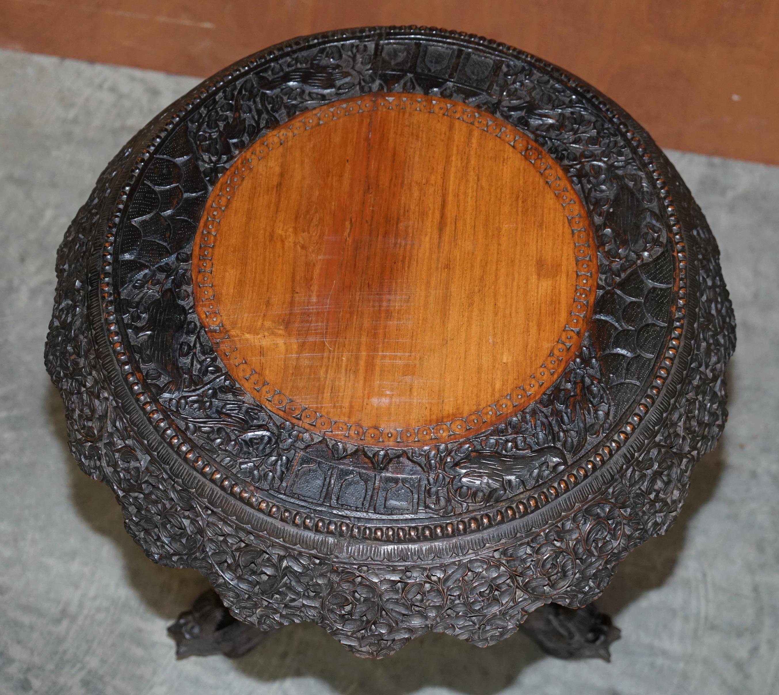 We are delighted to offer for sale this stunning circa 1880 Anglo Indian hand carved table in solid hardwood.

A very good looking and collectable table, originally designed as a centre or occasional table table however by western standards it