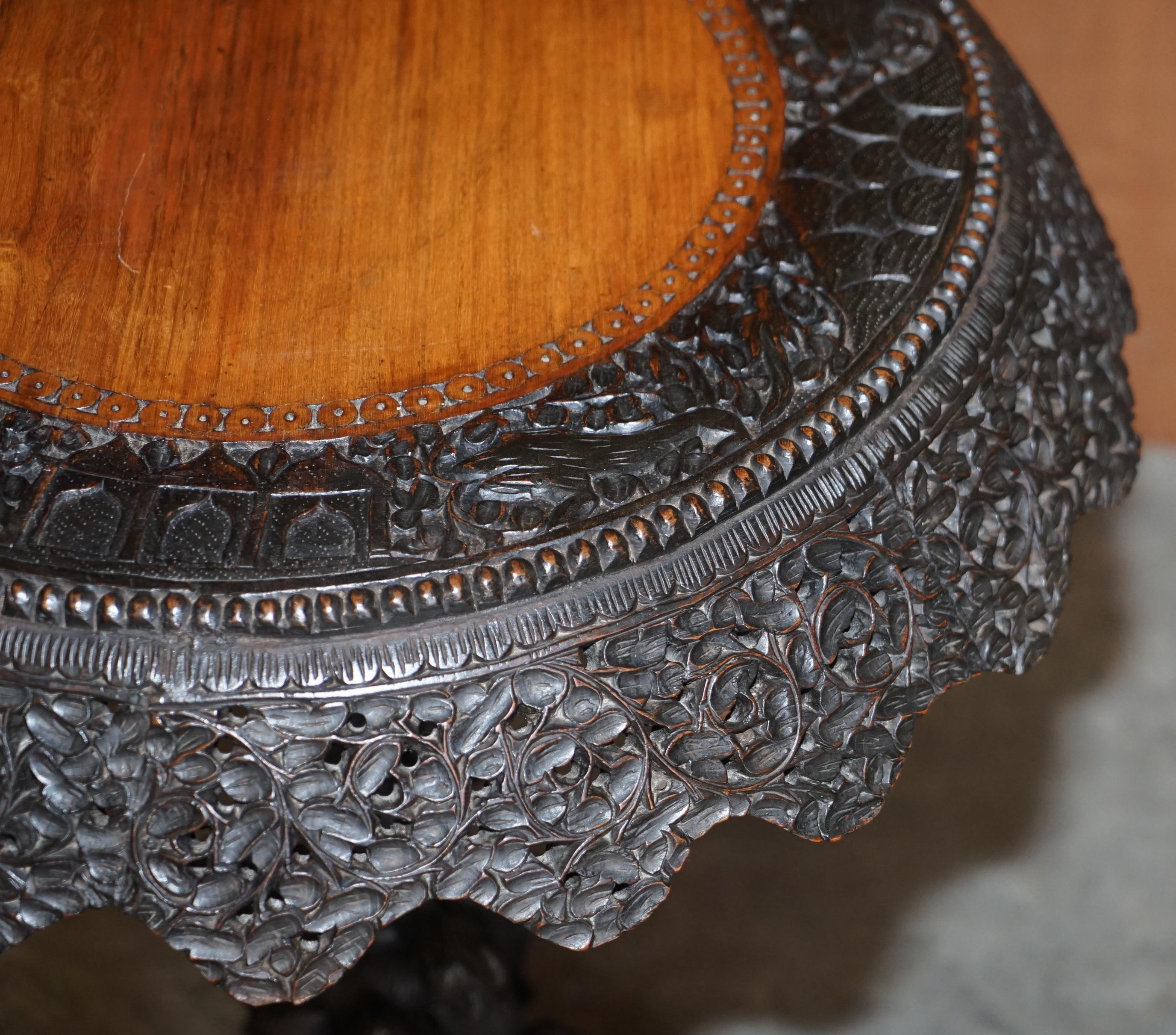 Hand-Crafted Antique Liberty Burmese circa 1880 Anglo Indian Hardwood Centre Occasional Table