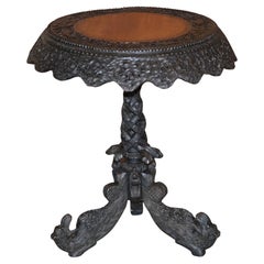 Ancienne table d'appoint Liberty birmane en bois dur anglo-indien, datant d'environ 1880