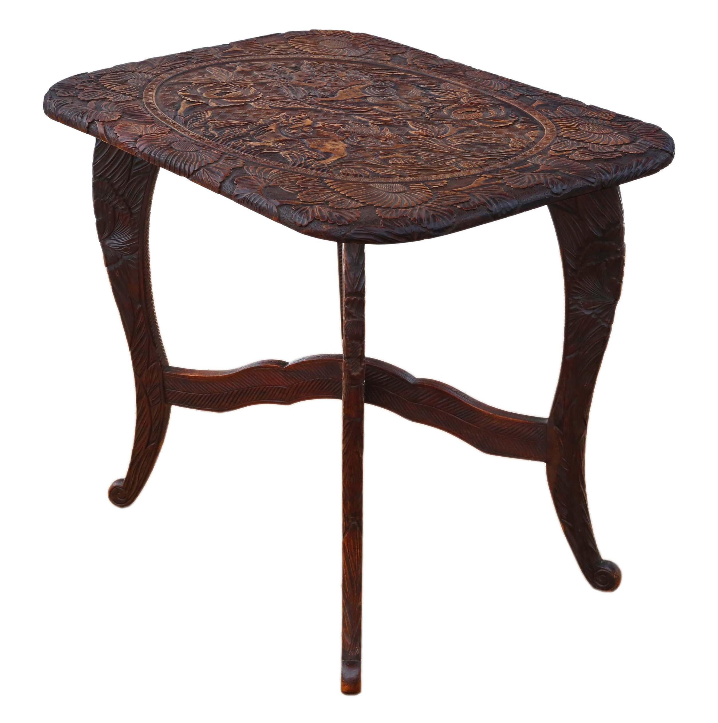Antique Liberty Chinoiserie Hardwood Writing Side Occasional Table For Sale 4