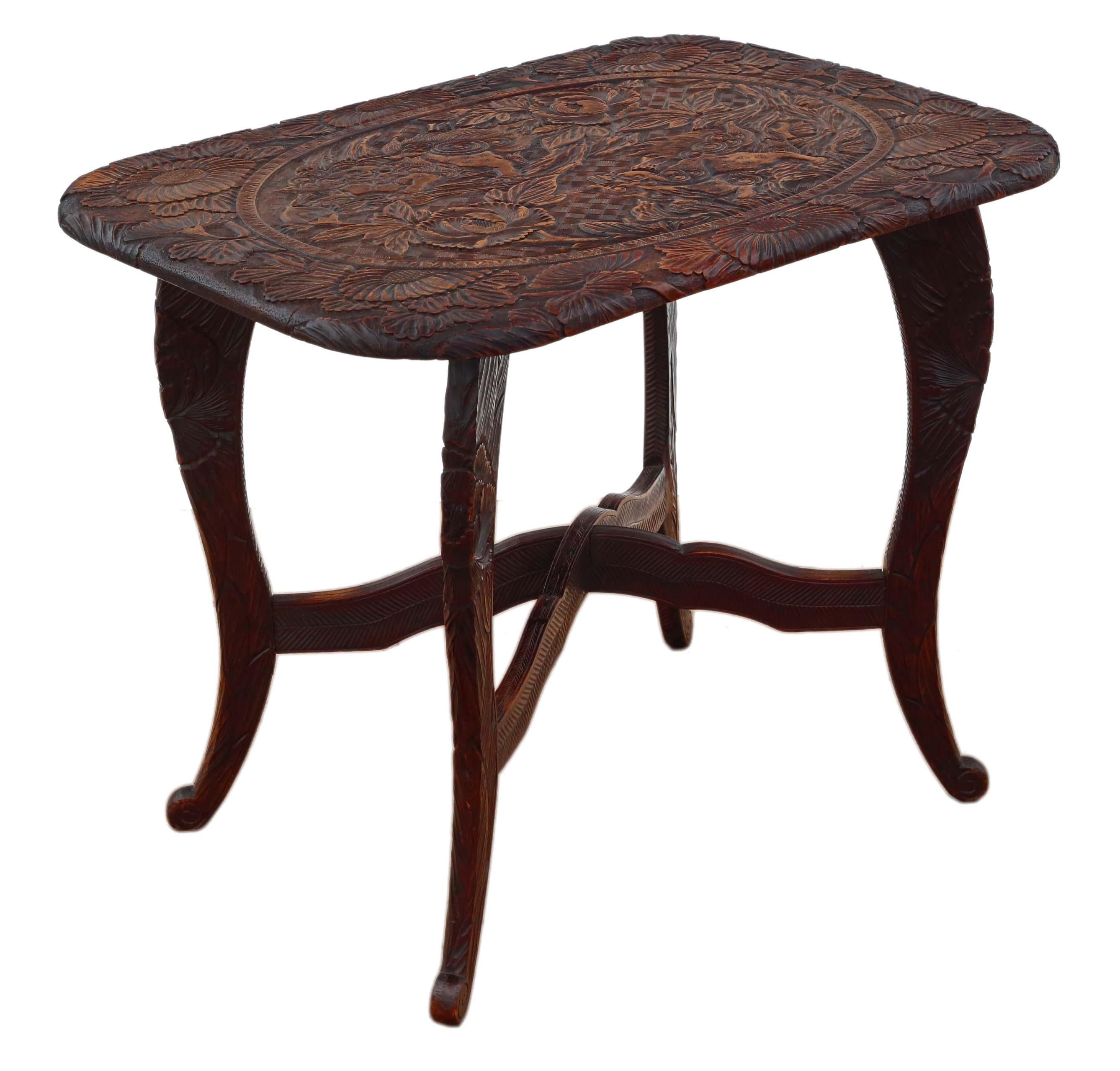 Ancienne table d'appoint Liberty Chinoiserie en bois dur pour écrire, style chinoiserie en vente 4