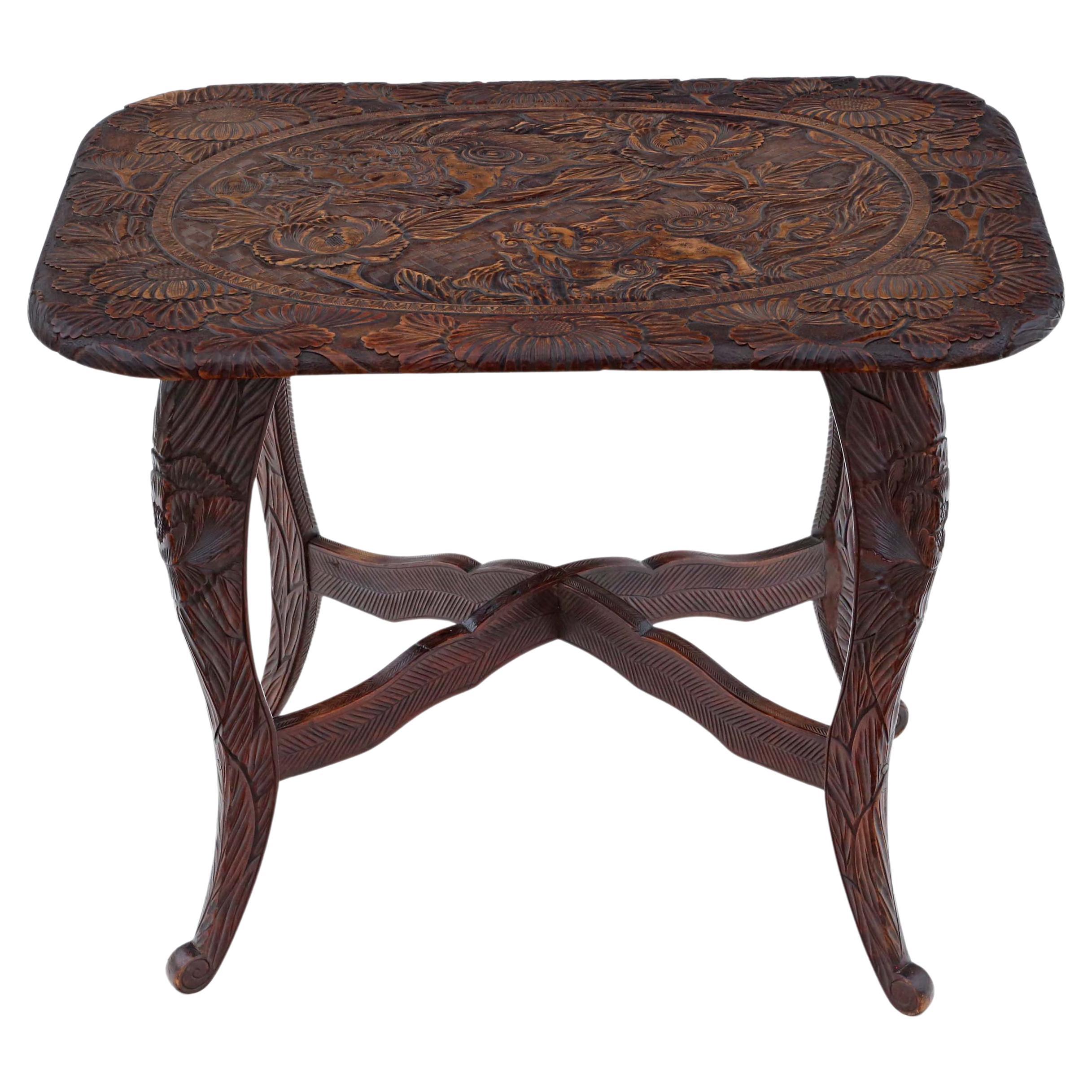 Antique Liberty Chinoiserie Hardwood Writing Side Occasional Table For Sale