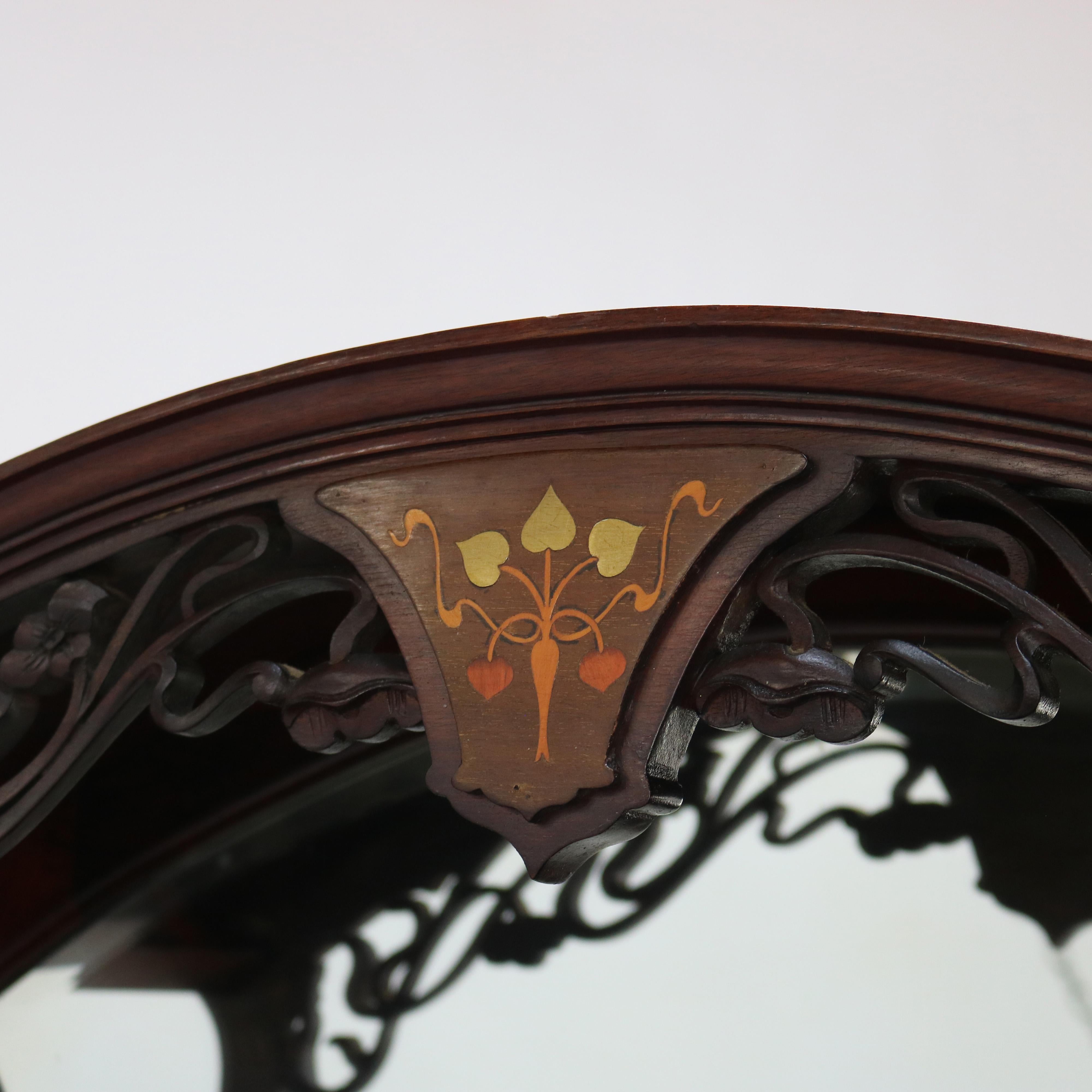 Antike Liberty & Co. Arts and Crafts-Schrank aus geschnitztem Mahagoni und Intarsien aus China, um 1910 im Angebot 4