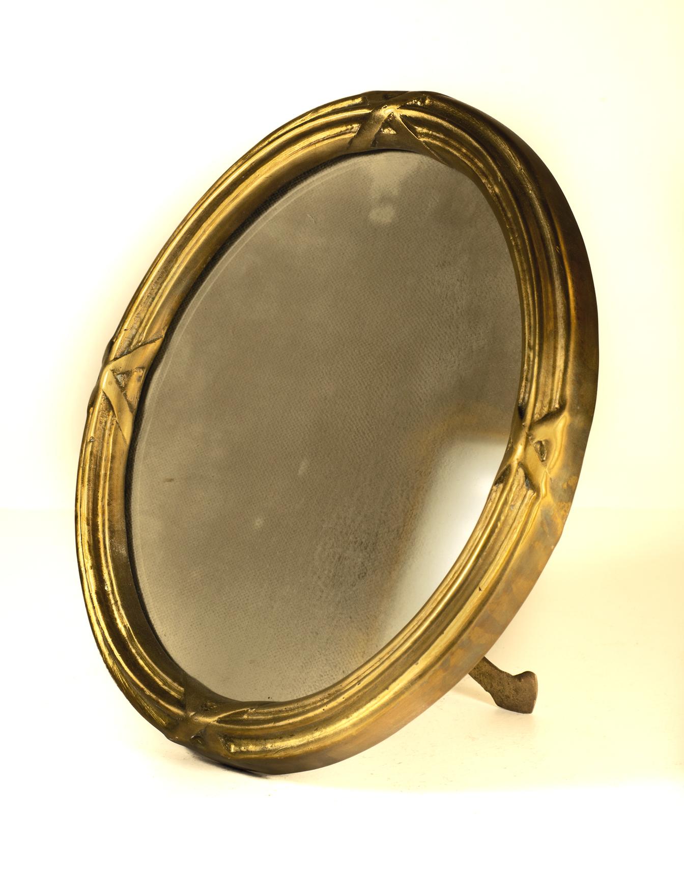 An antique decorative solid bronze photo/picture frame in classic Italian Liberty Style design circa 1900-1915. In good condition with natural patina.