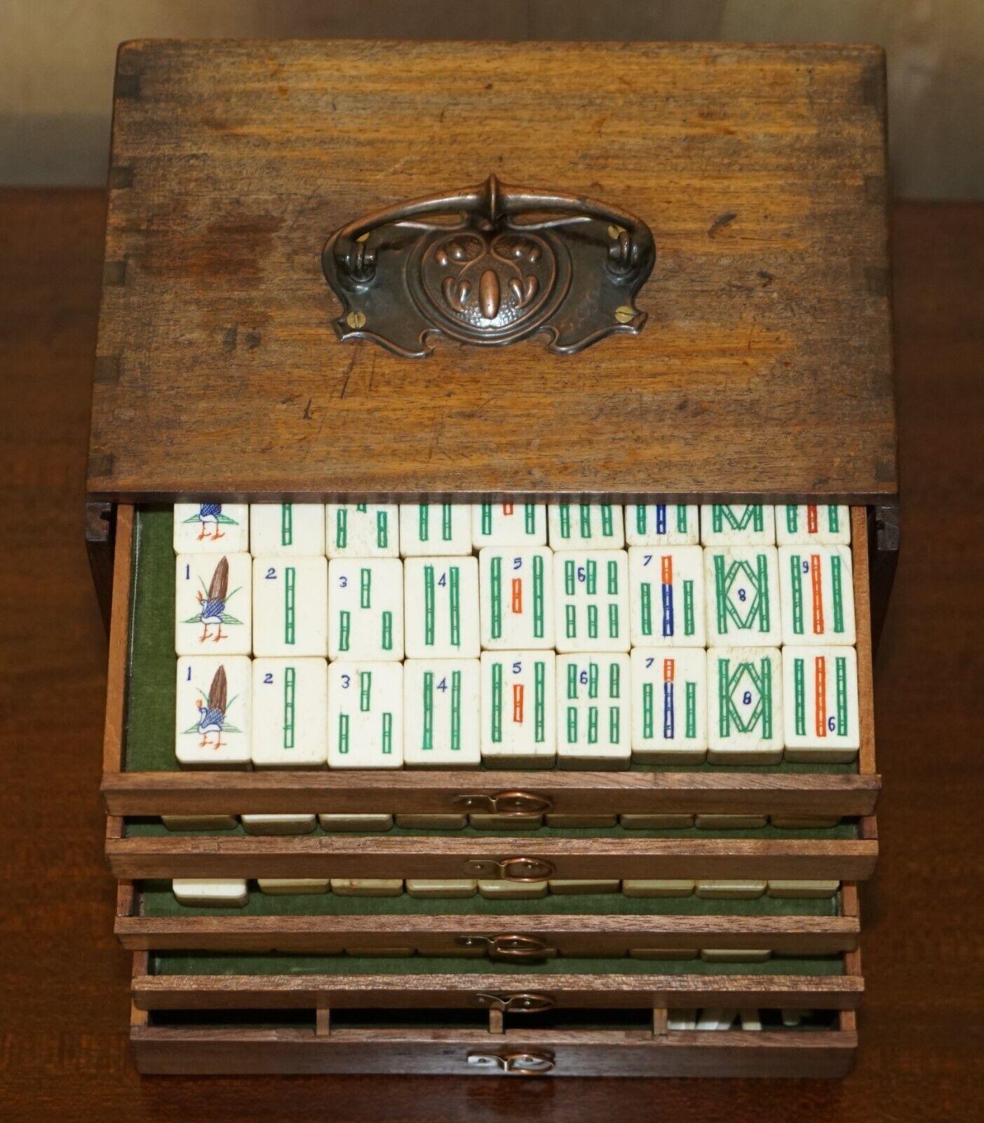 Antique Liberty's London Art Nouveau Style Chinese Export Mahjong Complete Set For Sale 10