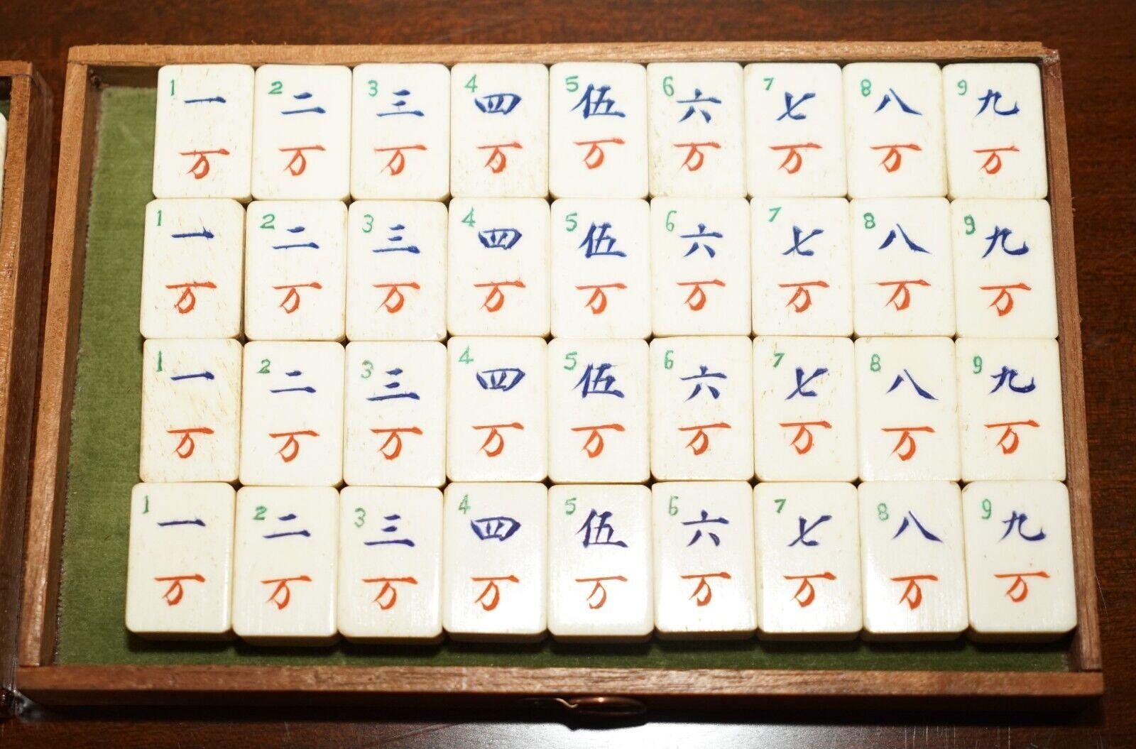 Early 20th Century Antique Liberty's London Art Nouveau Style Chinese Export Mahjong Complete Set For Sale