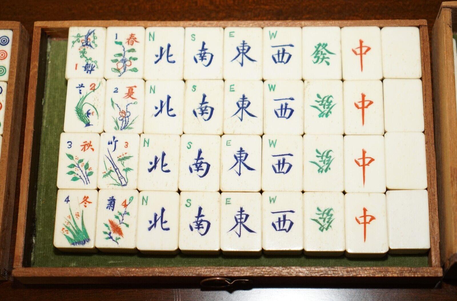Antique Liberty's London Art Nouveau Style Chinese Export Mahjong Complete Set For Sale 3