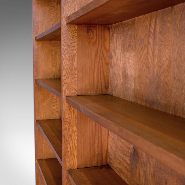Antique Library Bookshelf Pitch Pine Double Sided Bookcase Room Divider At 1stdibs