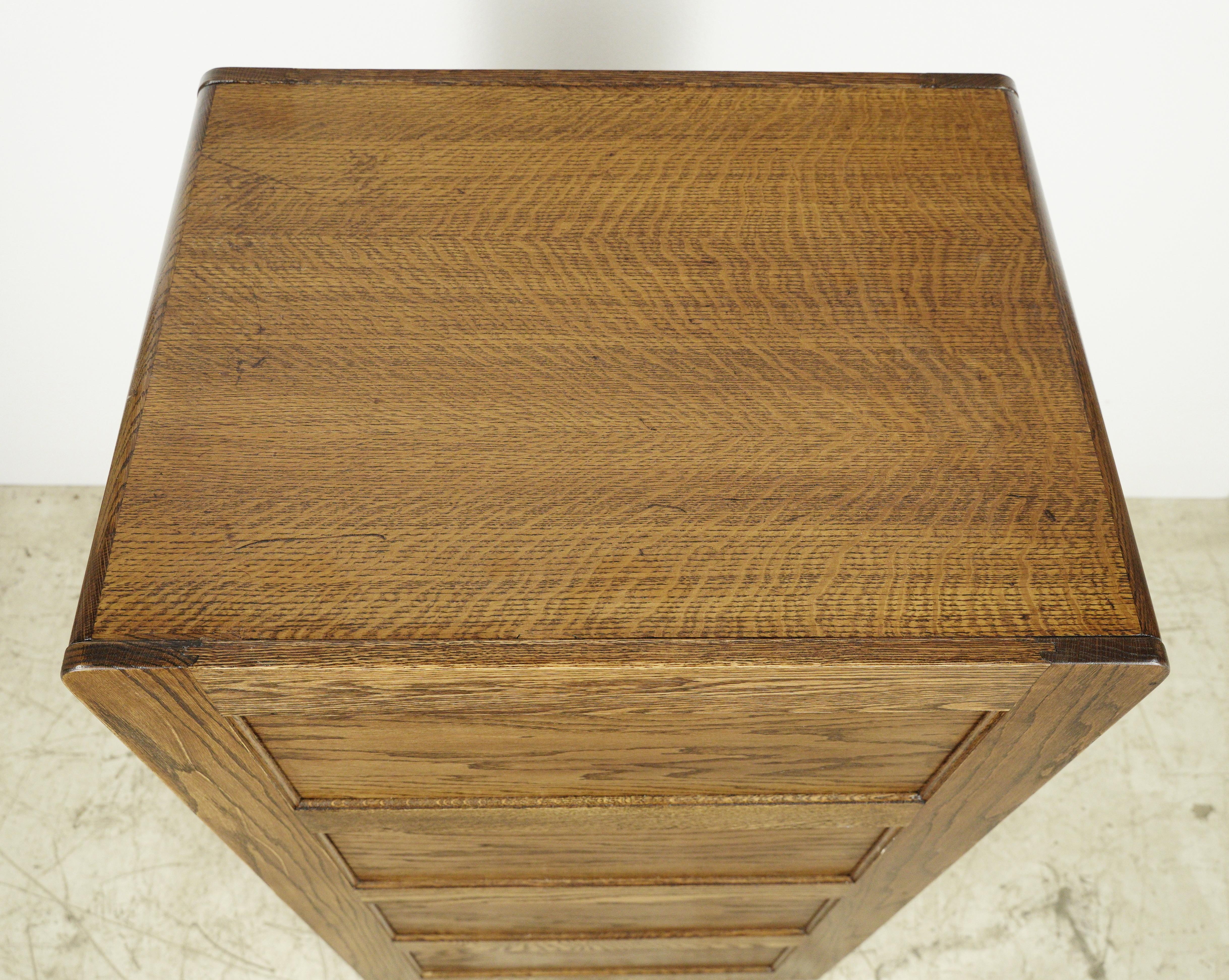 Antique Library Bureau Sole Makers Oak File Cabinet w 4 Drawers 6