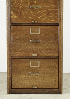 Antique Library Bureau Sole Makers Oak File Cabinet w 4 Drawers