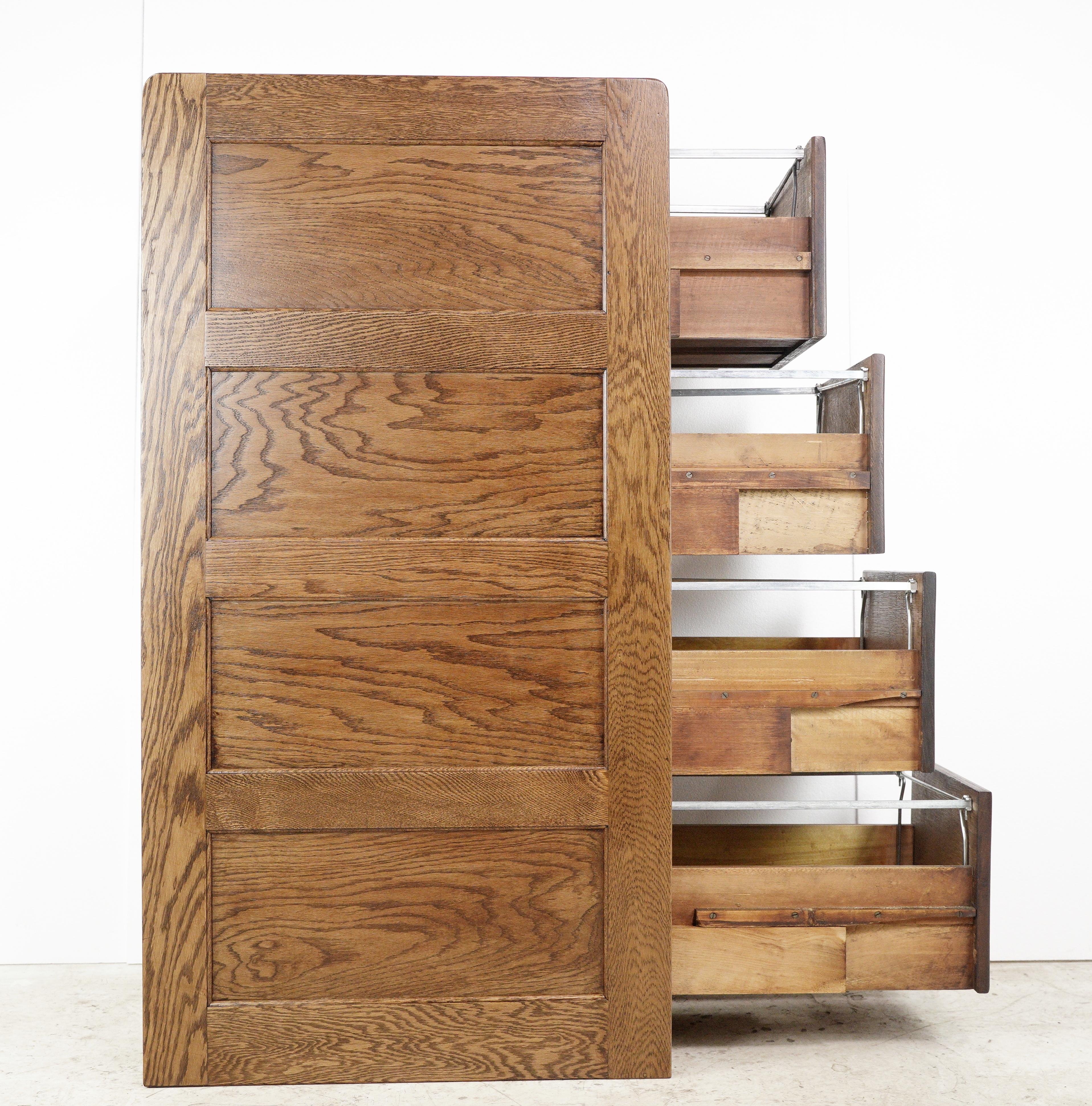Antique Library Bureau Sole Makers Tiger Oak Wood Filing Cabinet 7