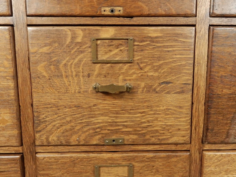 Antique Library Bureau SoleMakers Tiger Oak 16 Drawer File