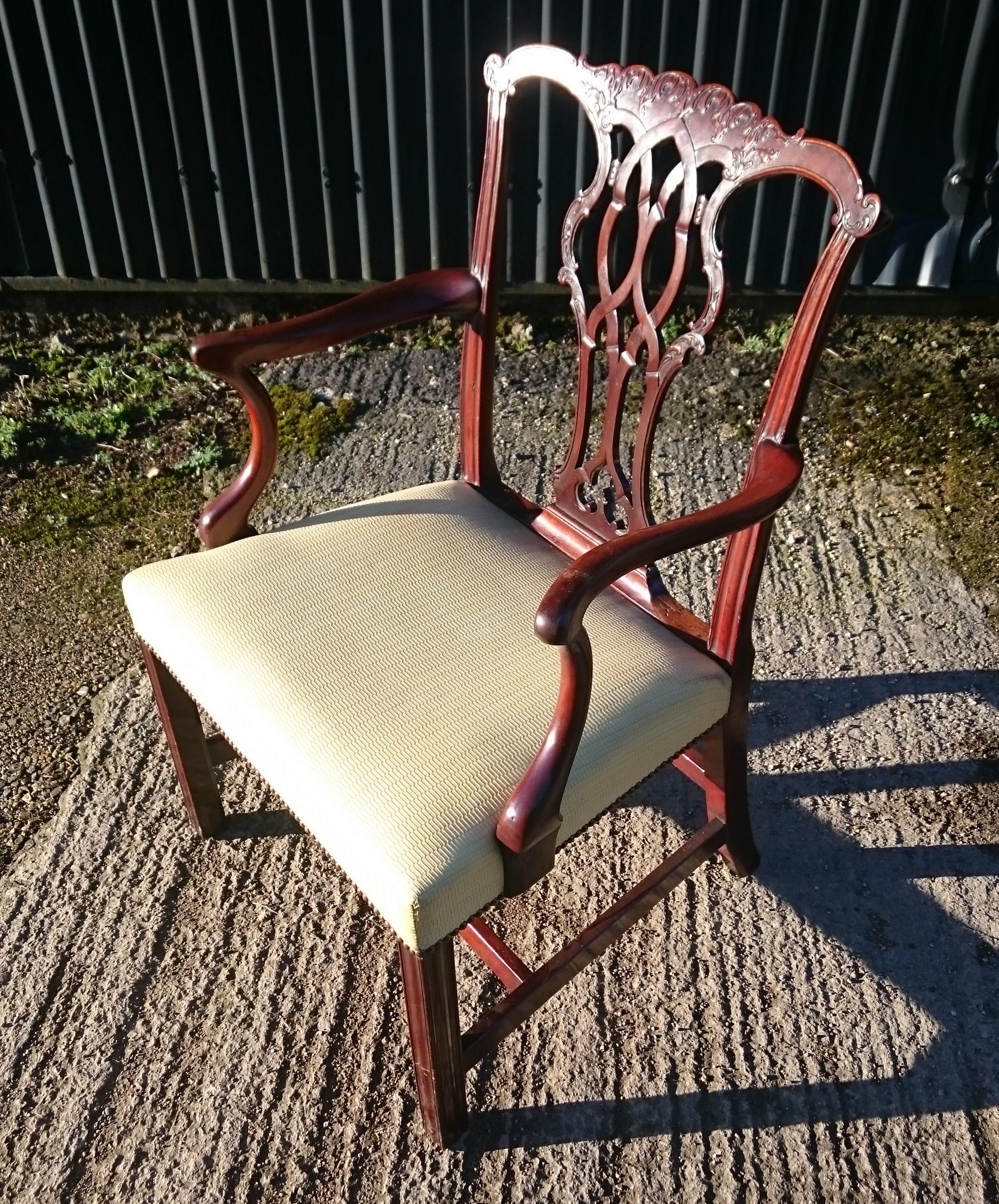George III Antique Library / Desk Chair For Sale