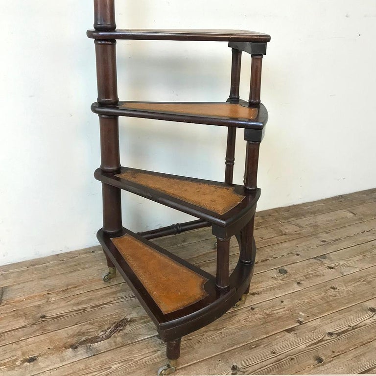 Hand-Crafted Antique Library Ladder