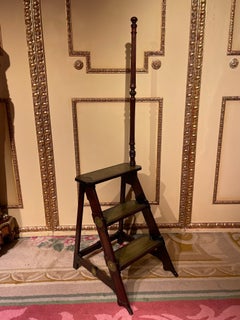 Antique Library Ladder/Step Ladder, Mahogany England