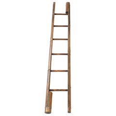 Used Library Leather Covered Pole Ladder