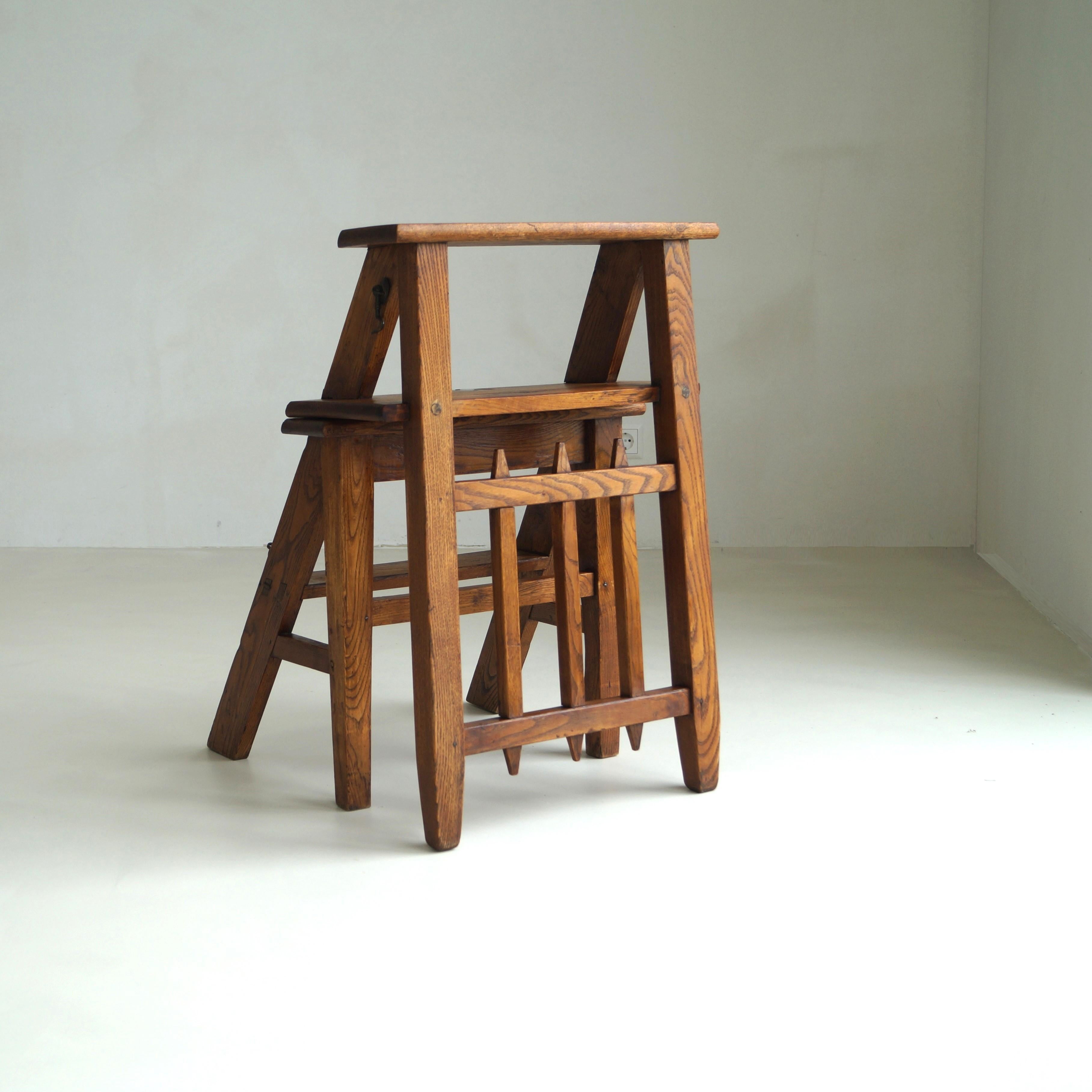 Dutch Arts & Crafts library steps chair, 1910s For Sale 7