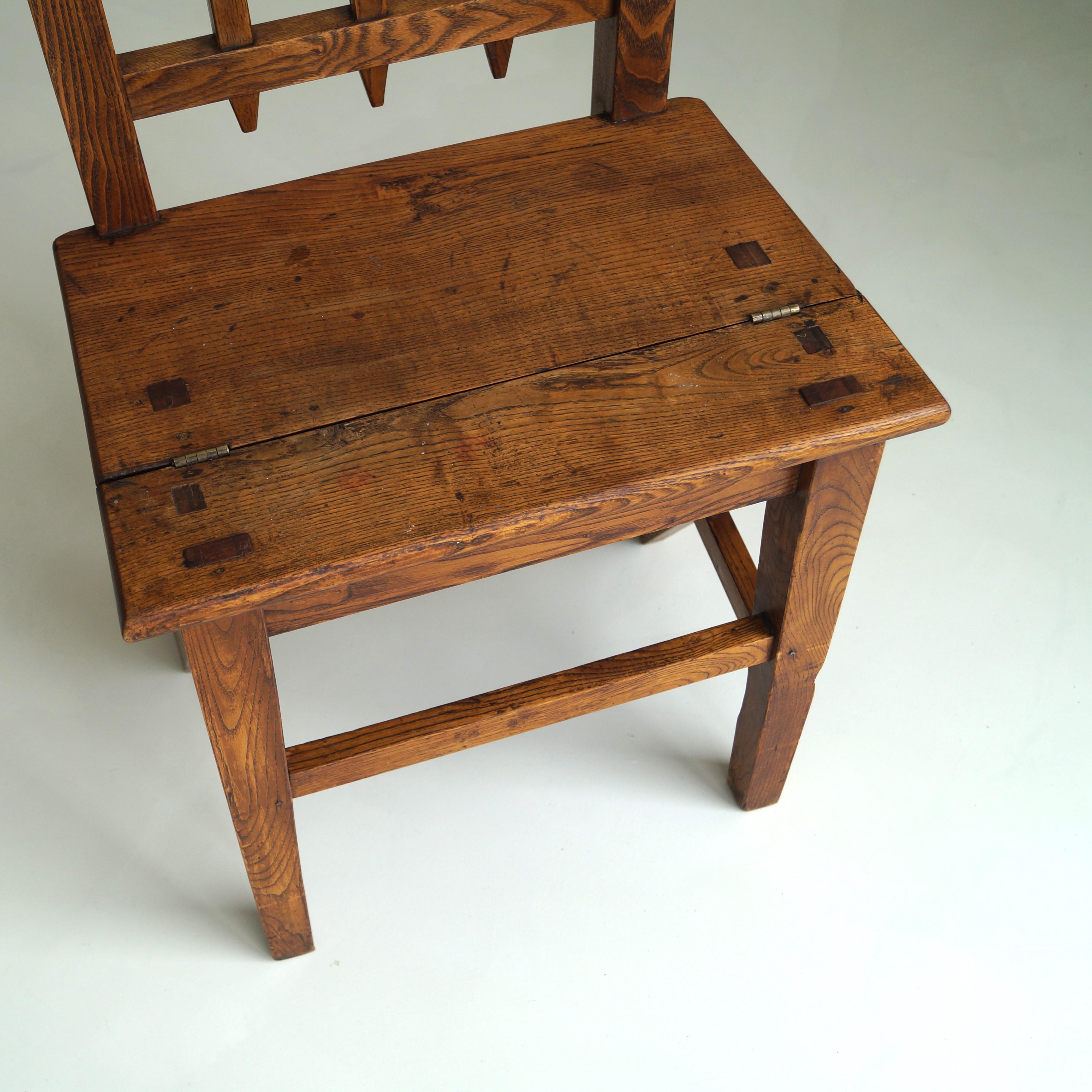 Dutch Arts & Crafts library steps chair, 1910s For Sale 13