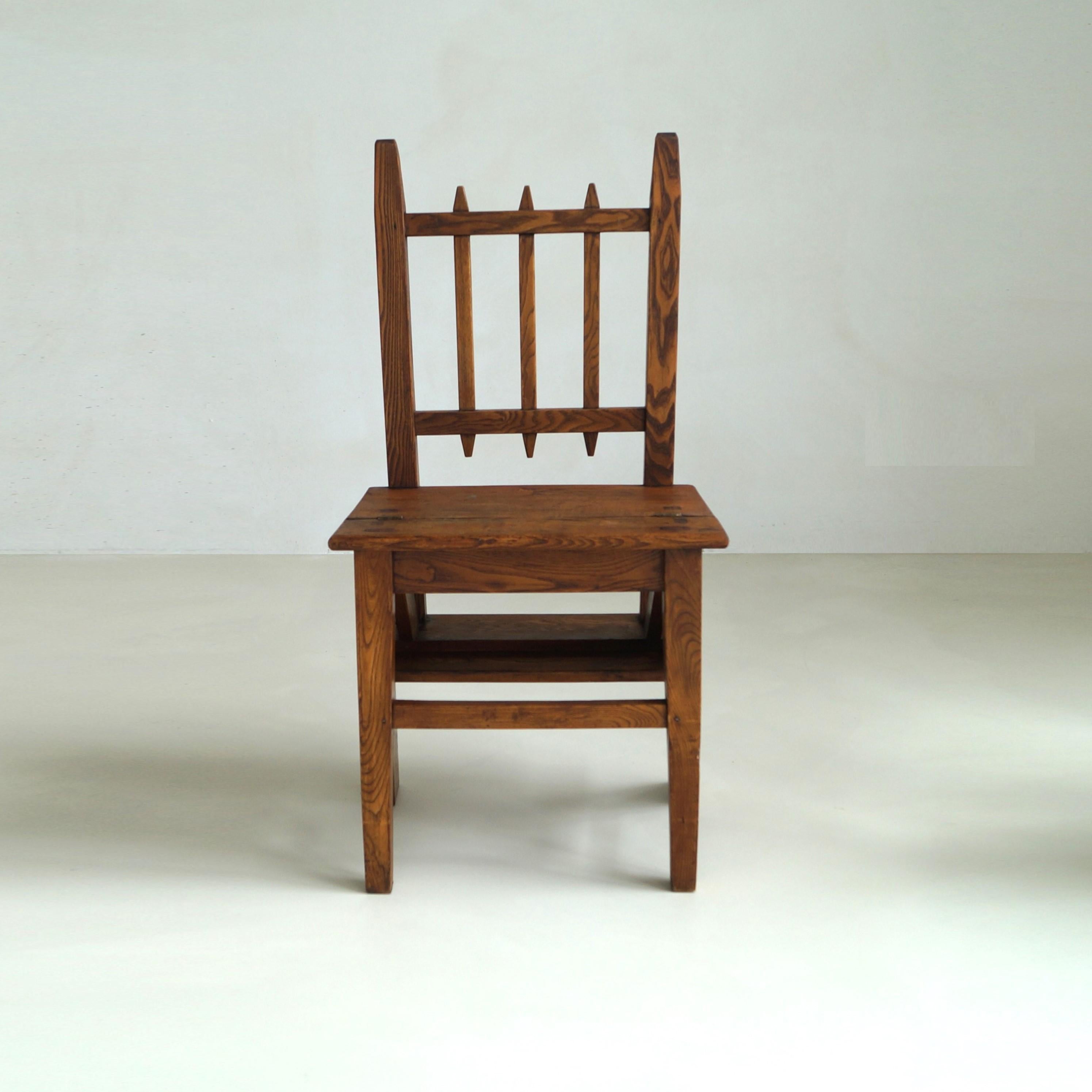Arts and Crafts Dutch Arts & Crafts library steps chair, 1910s For Sale