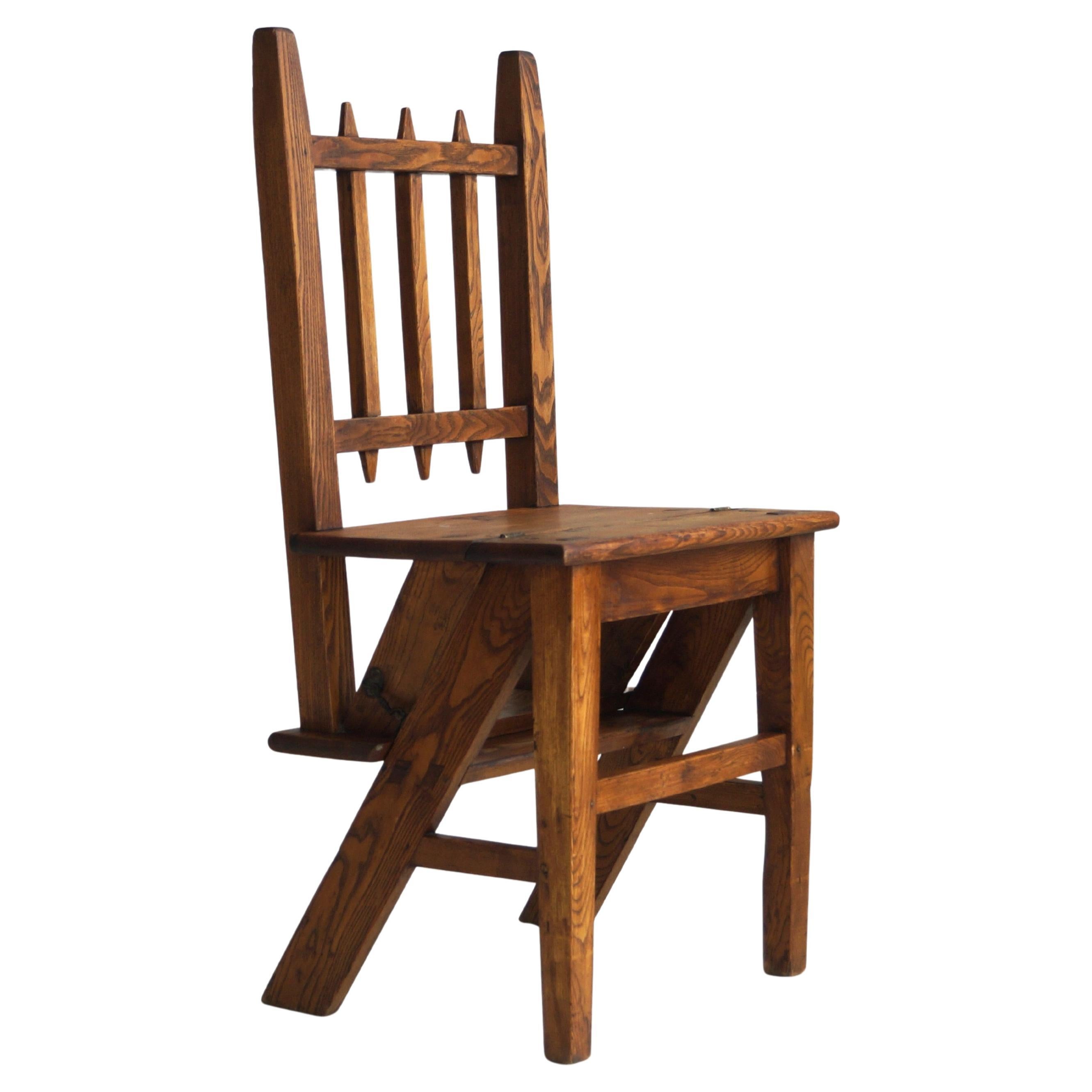 Dutch Arts & Crafts library steps chair, 1910s
