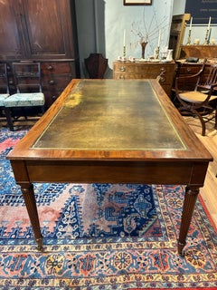 Antique Library Table, English George 3rd Mahogany Partners Library Table