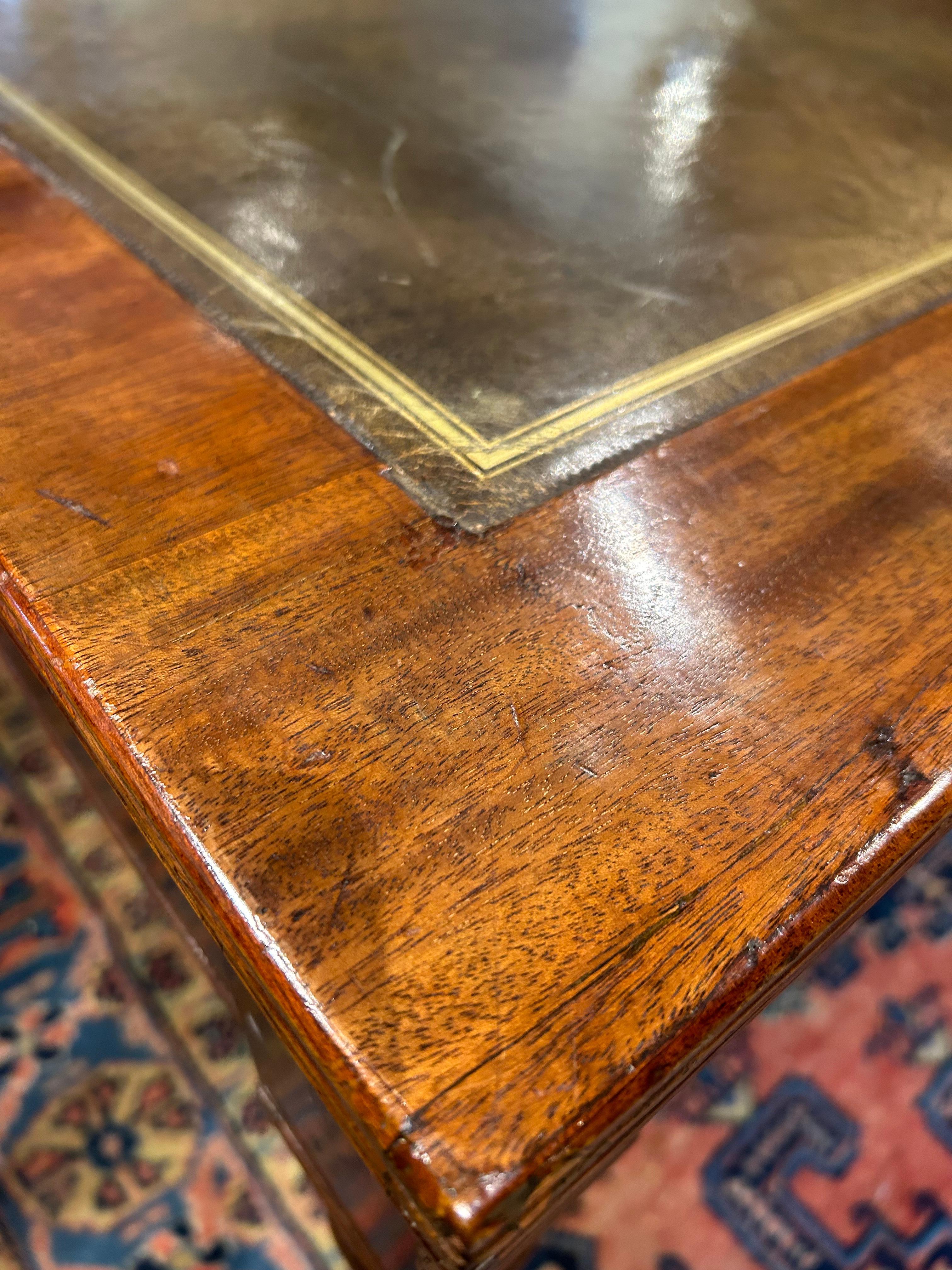 18th Century and Earlier Antique Library Table, English George 3rd Mahogany Partners Library Table 