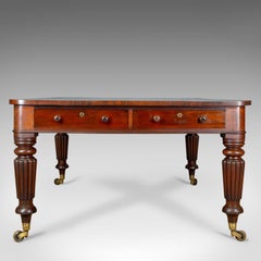 Antique Library Table, English, William IV, Mahogany, Cartographers, circa 1835
