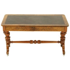 Antique Library Table, Writing Table, Walnut, Victorian, Scotland, 1870
