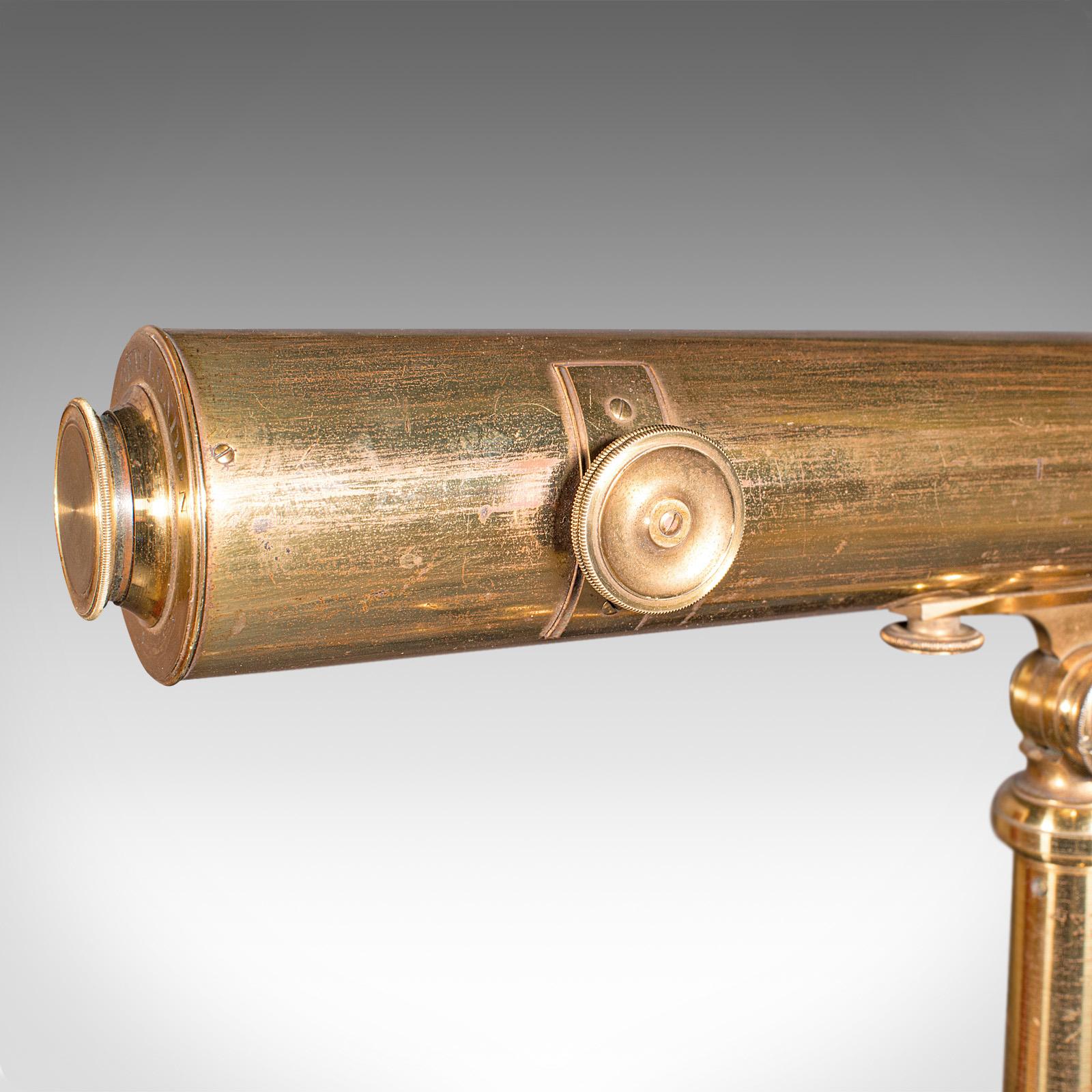 19th Century Antique Library Telescope, English, Brass, Astronomical, Dollond, Late Victorian