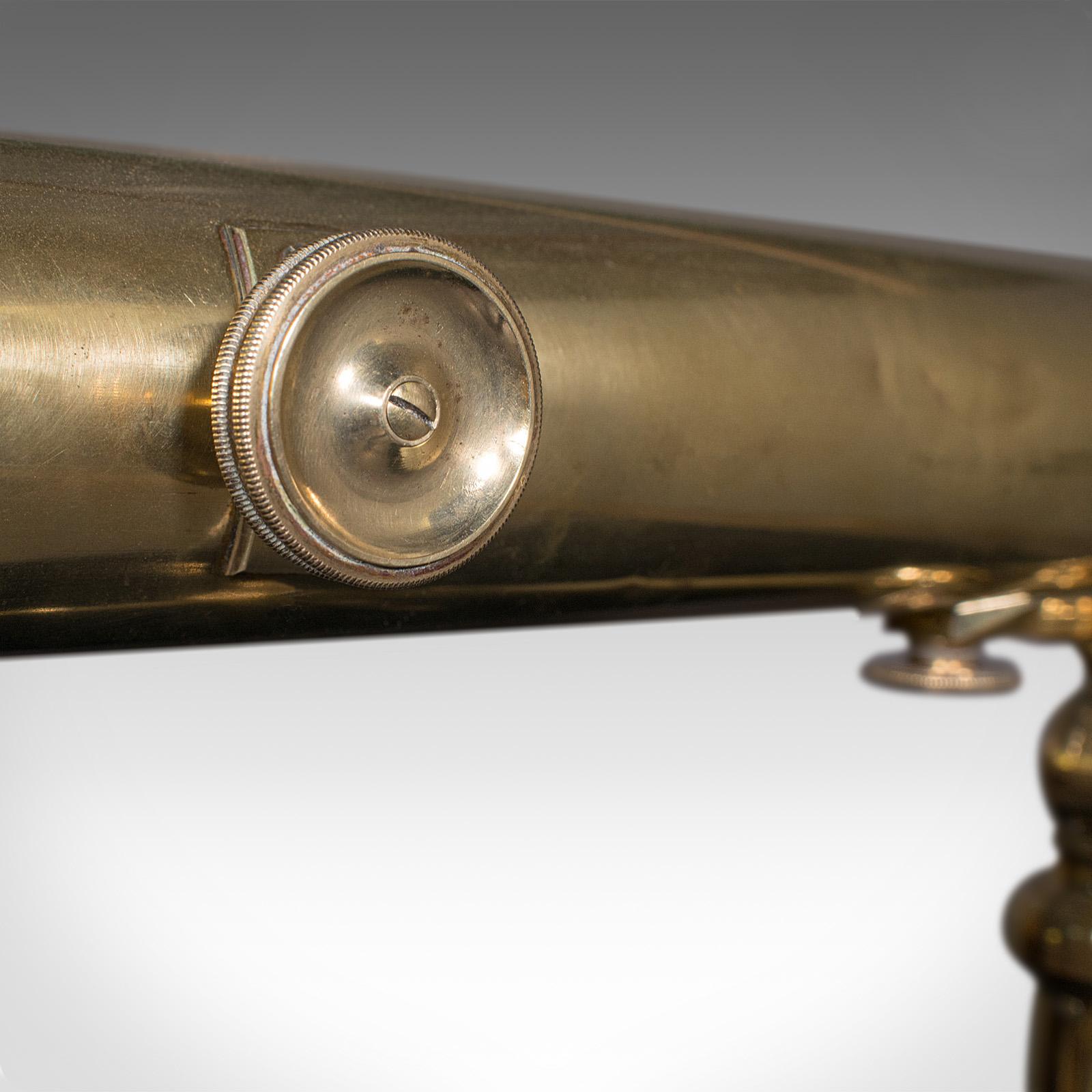 Antique Library Telescope, English Brass, Astronomical, Dollond, Victorian, 1890 1