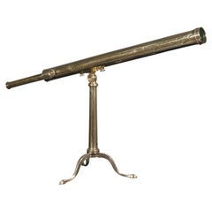 Telescope de bibliothèque antique, laiton anglais, astronomique, Dollond, victorien, 1890