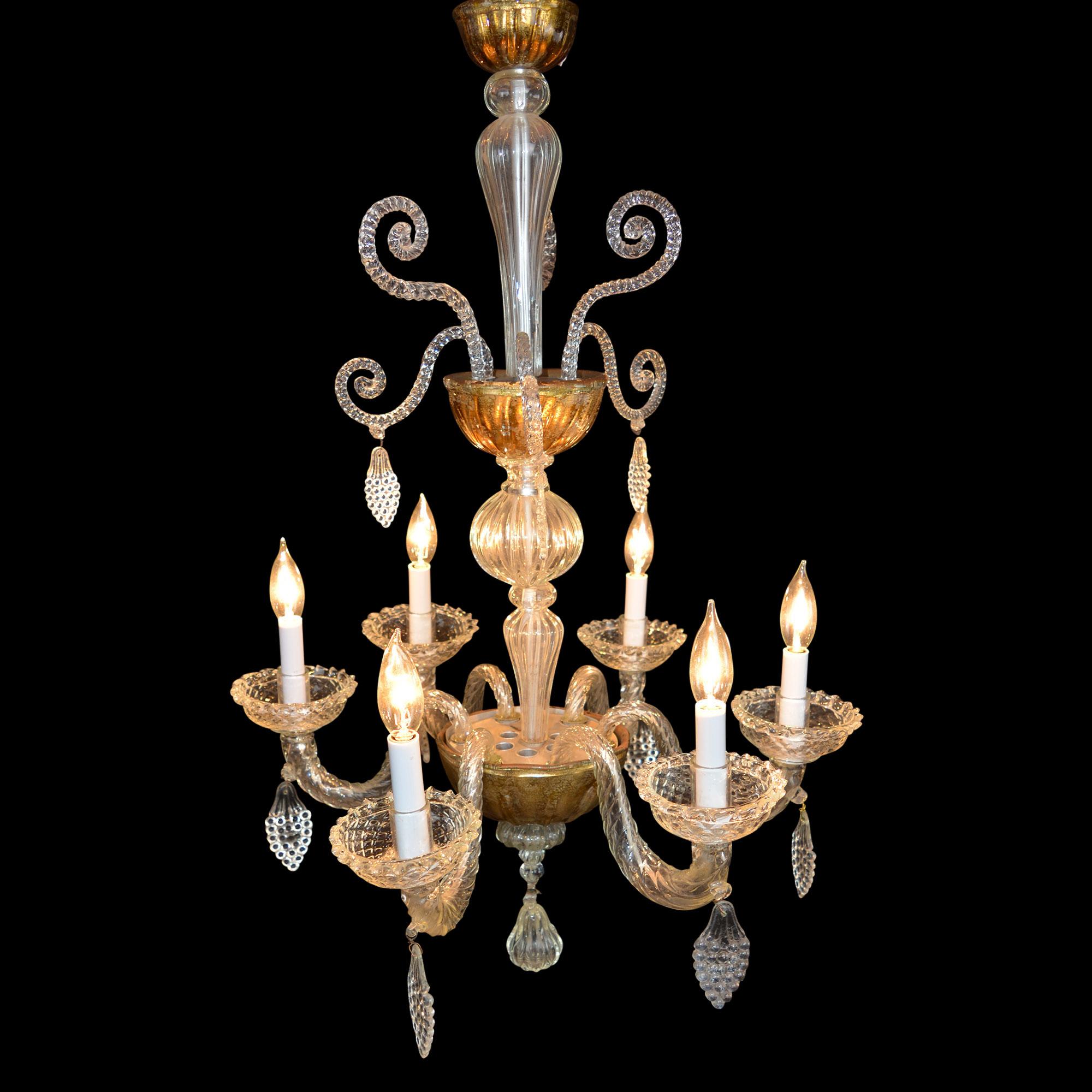 Baroque Antique Liege 6-Light Chandelier For Sale