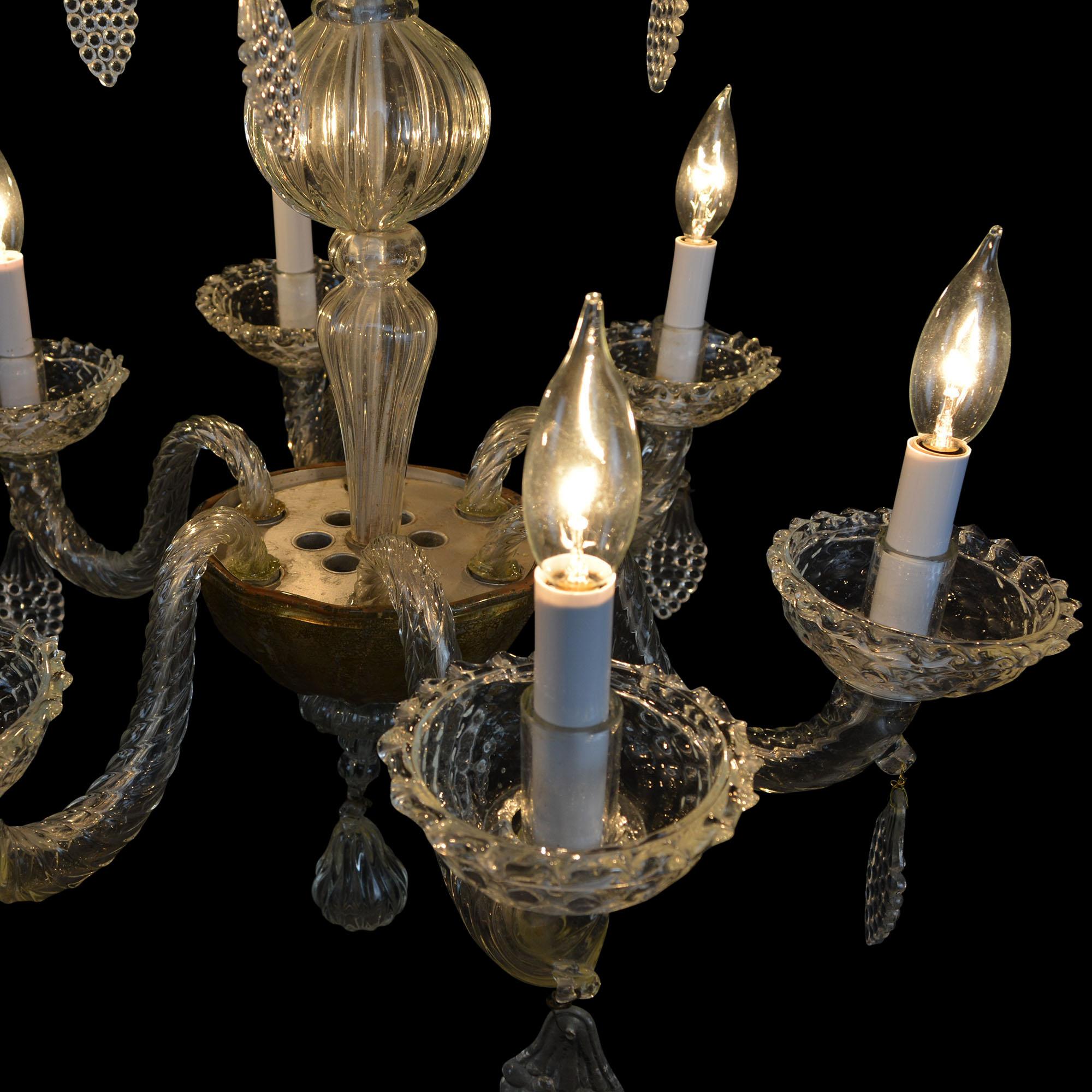 Antique Liege 6-Light Chandelier In Good Condition For Sale In Pataskala, OH