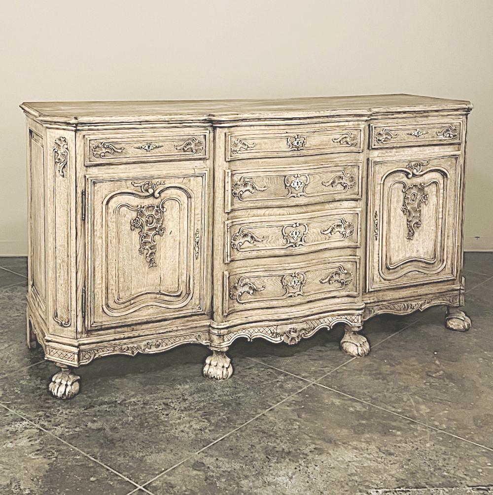 Antique Liegoise Country French buffet ~ linen press is a remarkable example of the incredibly high quality of furnishings produced in the storied region around Liege. A manufacturing and marketing center for hundreds of years, it lies in the French