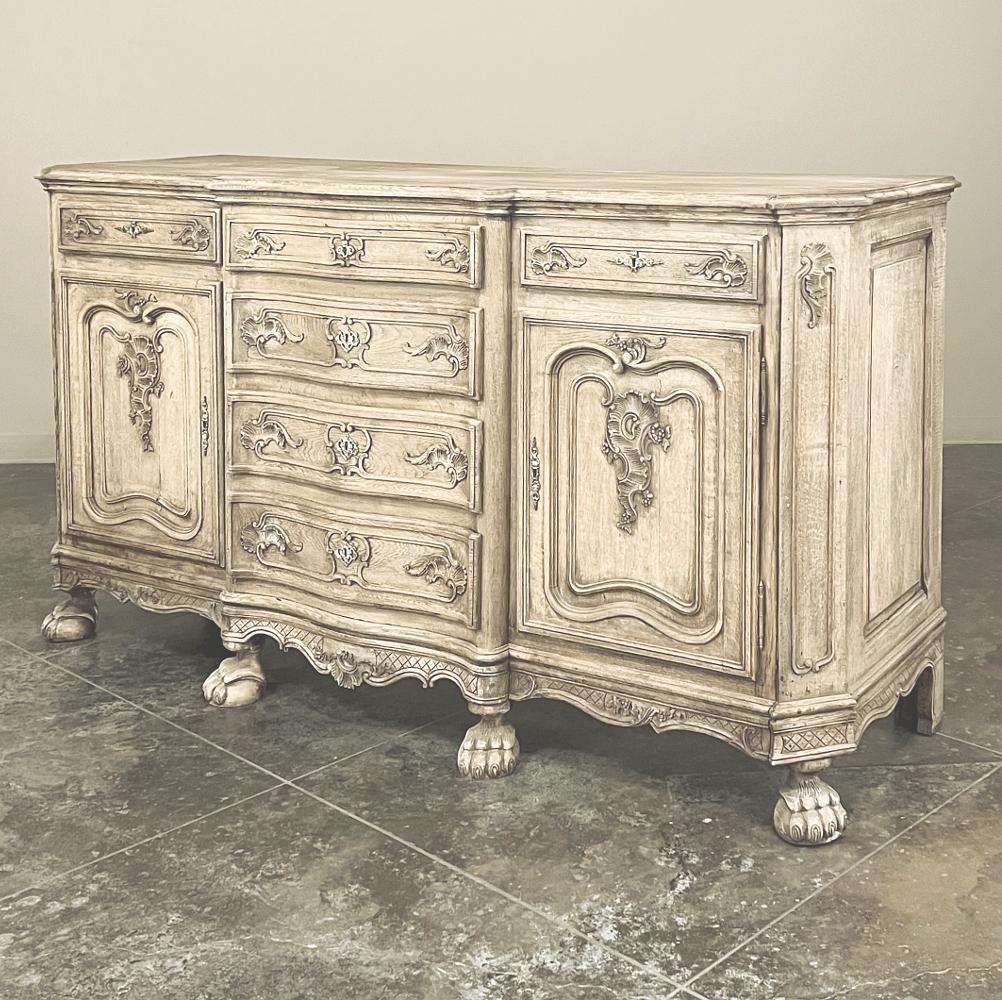 Louis XIV Antique Liegoise Country French Buffet, Linen Press For Sale