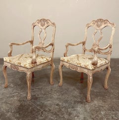 Antique Liegoise Louis XIV Armchairs in Stripped Oak