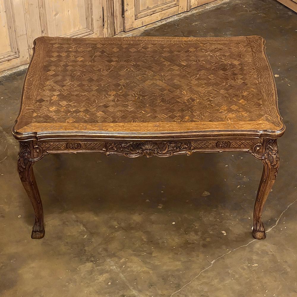 Hand-Carved Antique Liegoise Louis XIV Draw Leaf Dining Table For Sale
