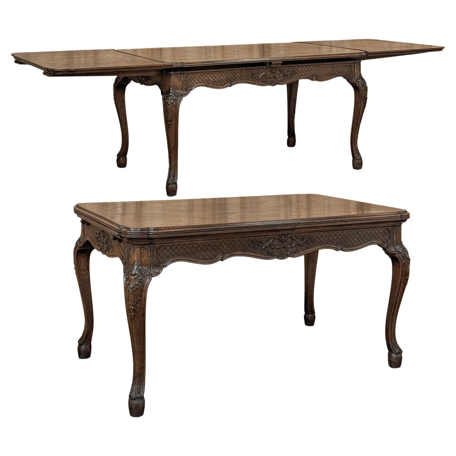 Antique Liegoise Louis XIV Draw Leaf Dining Table