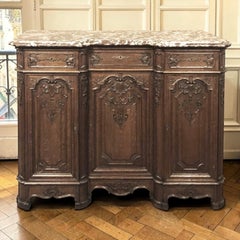 Antique Liegoise Louis XIV Marble Top Buffet