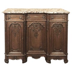 Antique Liegoise Louis XIV Marble Top Buffet