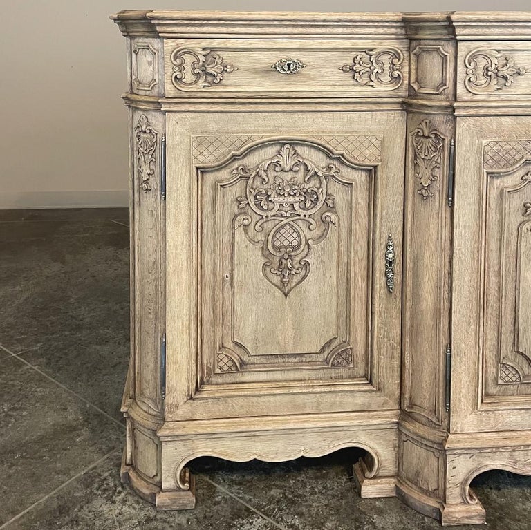 Antique Liegoise Louis XIV Style Buffet in Stripped Oak For Sale at 1stDibs