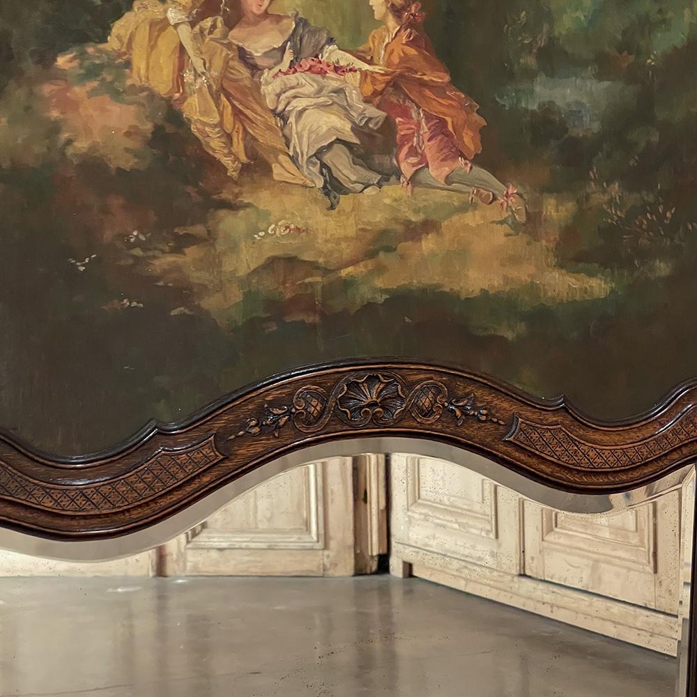 Antique Liegoise Louis XIV Trumeau with Romantic Painting For Sale 4